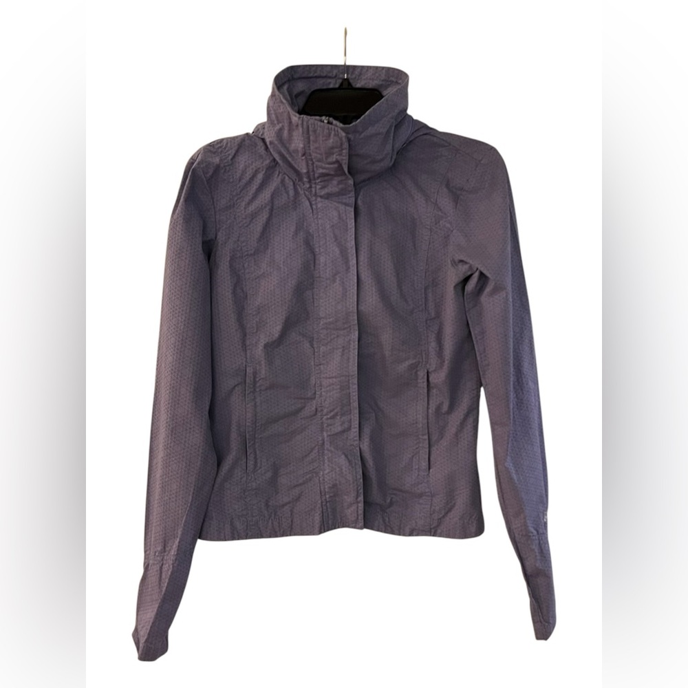 Purple Full Zip Jacket with Pocket & Hidden Hood - Fall Wear